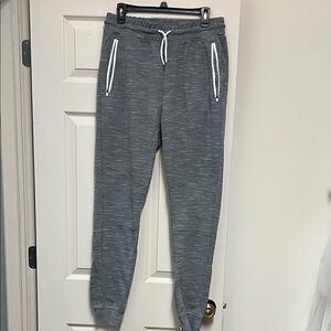 Gray Joggers with White Accents